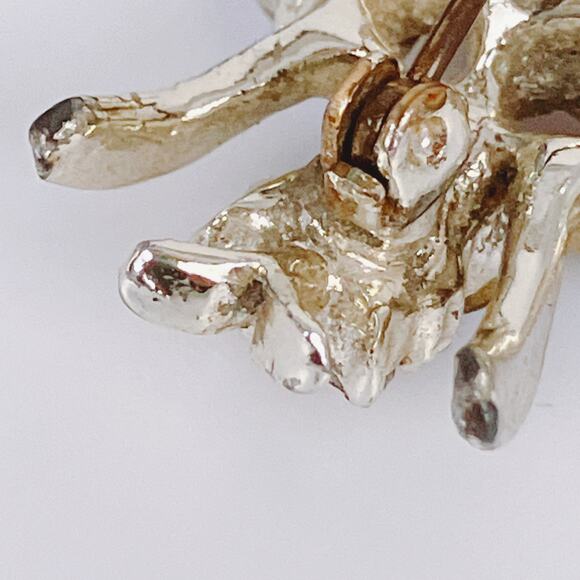 Vintage Mid Century Bee Brooch Purple Rhinestone 60s Figural Insect Bug Jewelry - Picture 12 of 12